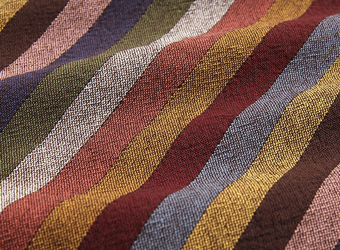 Yarn Dyed Fabric - Byhands 100% Cotton, Multi Stripe Pattern, Chestnut Tone (EY20091-G)