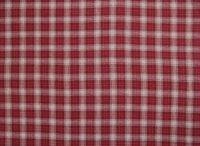 byhands 100% Cotton Yarn Dyed Fabric - Vintage Checkered Pattern, Rosewood (EY20093-C)