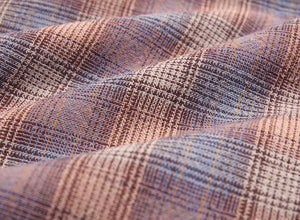 byhands 100% Cotton Yarn Dyed Fabric - Vintage Checkered Pattern, Coral Blue Heaven (EY20093-D)
