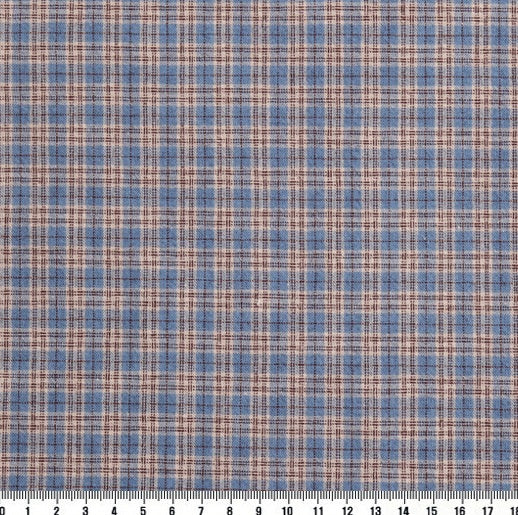 byhands 100% Cotton Yarn Dyed Fabric, Country Style Checkered Pattern, Blue Heaven (EY20094-A)