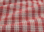 byhands 100% Cotton Yarn Dyed Fabric, Country Style Checkered Pattern, Coral (EY20094-E)
