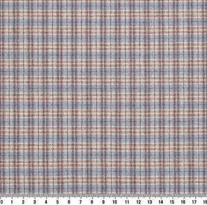 byhands 100% Cotton Yarn Dyed Fabric, Country Style Checkered Pattern, Stone Blue (EY20094-F)