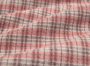 byhands 100% Cotton Yarn Dyed Fabric, Country Style Checkered Pattern, Peach (EY20094-I)