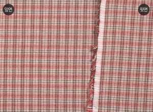 byhands 100% Cotton Yarn Dyed Fabric, Country Style Checkered Pattern, Peach (EY20094-I)