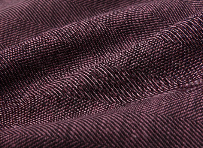Korean Yarn Dyed Fabric - Byhands Linen Yarn Dyed Fabric, Herringbone Pattern, Marron Rose (EY20100-I)