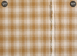 Yarn Dyed Fabric - Byhands 100% Cotton Blossom Series Checkered Pattern, Mustard (EY20101-B)
