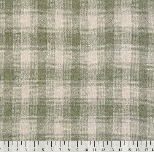 Korean Yarn Dyed Fabric - Byhands Cotton Blossom Series Checkered Pattern, Olive Green (EY20101-C)