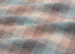 byhands 100% Cotton Yarn Dyed Fabric - Blossom Series Checkered Pattern, Blue (EY20101-E)