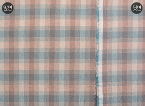 byhands 100% Cotton Yarn Dyed Fabric - Blossom Series Checkered Pattern, Blue (EY20101-E)
