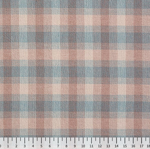 byhands 100% Cotton Yarn Dyed Fabric - Blossom Series Checkered Pattern, Blue (EY20101-E)