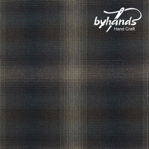 Yarn Dyed Fabric - Byhands 100% Cotton Deep Gradation Checkered Pattern, Blue Grey (EY20104-B)