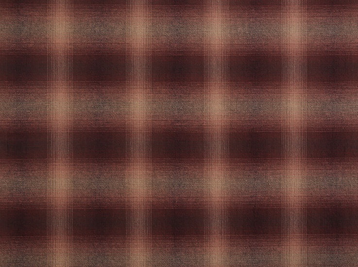 Korean Yarn Dyed Fabric - Byhands Cotton Deep Gradation Checkered Pattern, Red (EY20104-D)