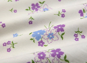 Feedsack Style Fabric - Byhands Wild Flower Feedsack Color Printed Fabric - Purple (FL04-009)