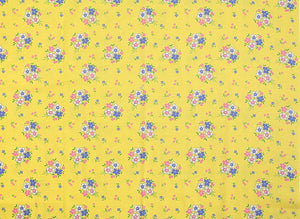 Feedsack Style Fabric - Byhands Wild Flower Feedsack Color Printed Fabric - Yellow (FL04-009)