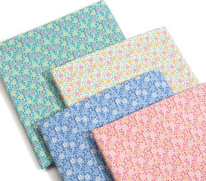 Feedsack Style Fabric - Byhands Cosmos Feedsack Color Printed Fabric - Mint (FL04-015)