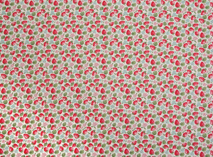 Feedsack Style Fabric - Byhands Strawberry Feedsack Color Printed Fabric - Ivory (FS-03)