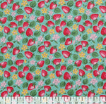 Feedsack Style Fabric - Byhands Strawberry Feedsack Color Printed Fabric - Mint (FS-03)