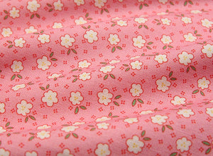 Feedsack Style Fabric - Byhands Mini Flower Feedsack Color Printed Fabric - Pink (FL04-005)