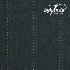 Yarn Dyed Fabric - byhands 100% Cotton, Line Stitch Pattern, Atlantic Green (EY20089-C)