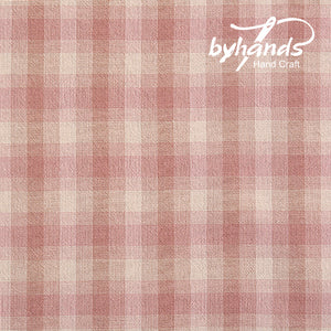 byhands 100% Cotton Yarn Dyed Fabric - Blossom Series Checkered Pattern, Pink (EY20101-D)