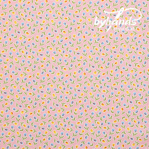 Feedsack Style Fabric - Byhands Tulip Feedsack Color Printed Fabric - Pink (FL04-012)